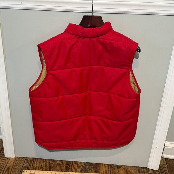 Vintage Red Swingster Snap Front Puffer Vest Mens Sz Large Made in USA 3rd Party - Picture 6 of 10